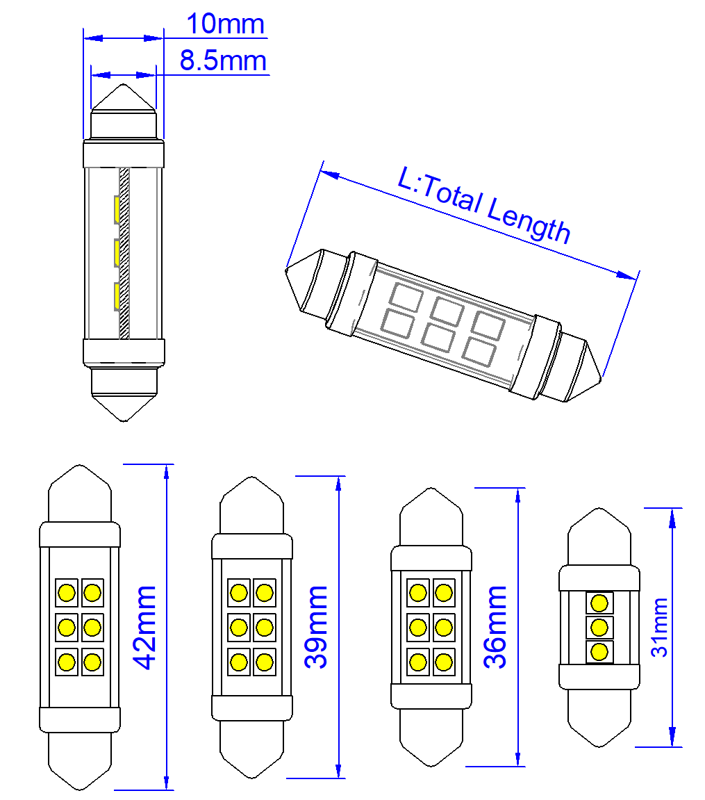 Festoon C10w Led Bulb